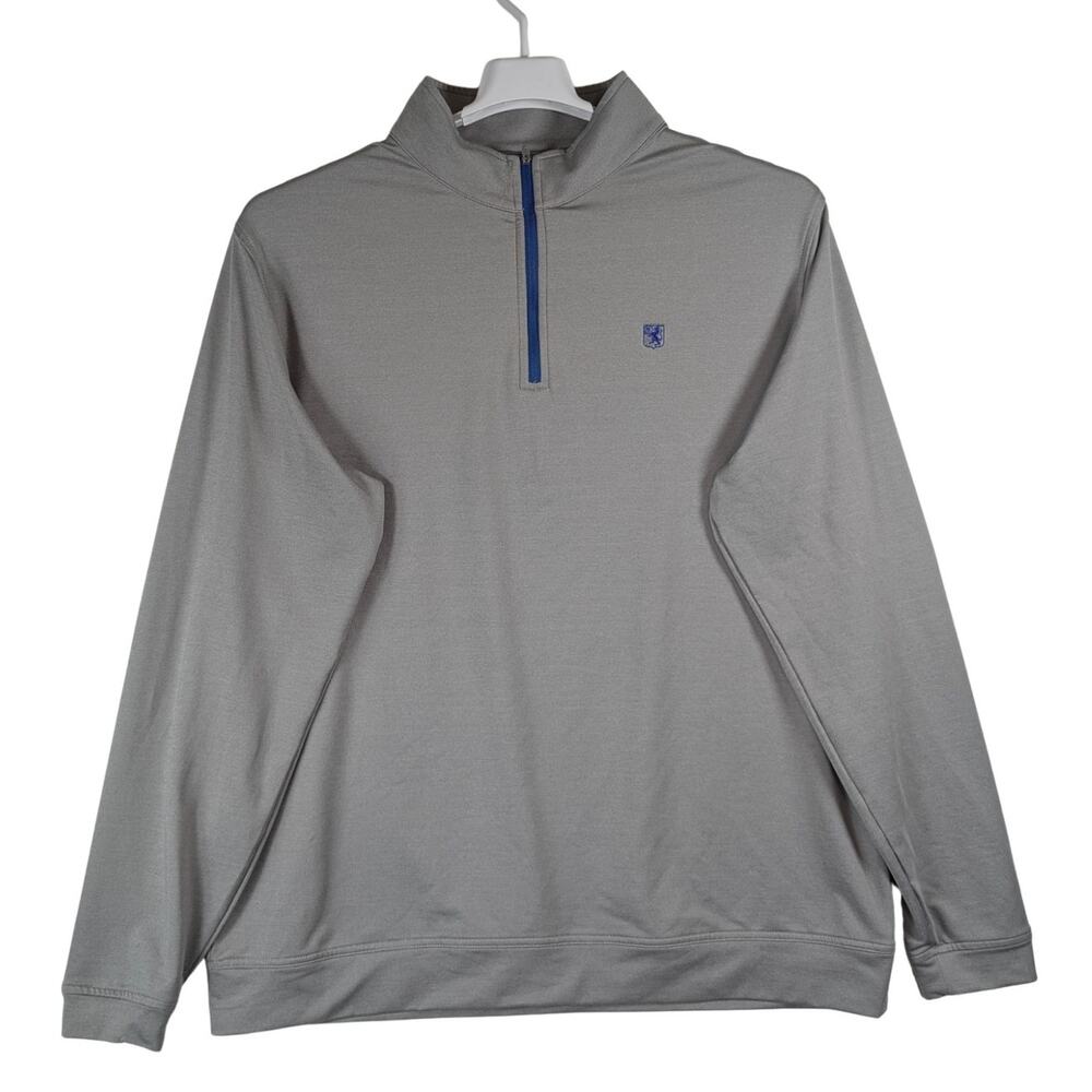 Peter Millar Quarter Zip Pullover Gray Perth Performance Golf Men’s Size XL USED